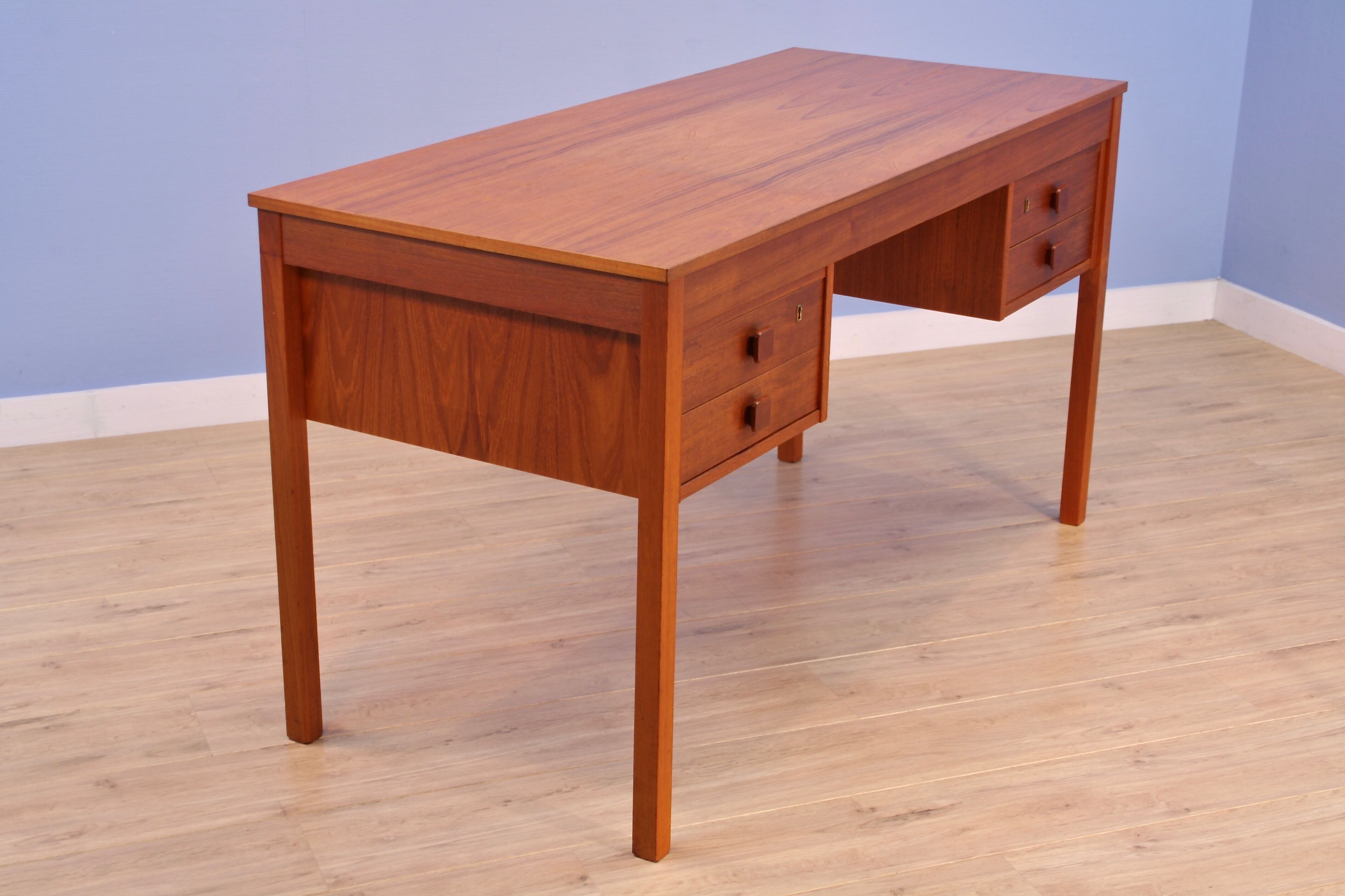 Danish writing desk in teak by Domino Møbler Danmark, 1960s