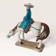 Cheval et cavalier chinois en terre cuite émaillée, XXe
