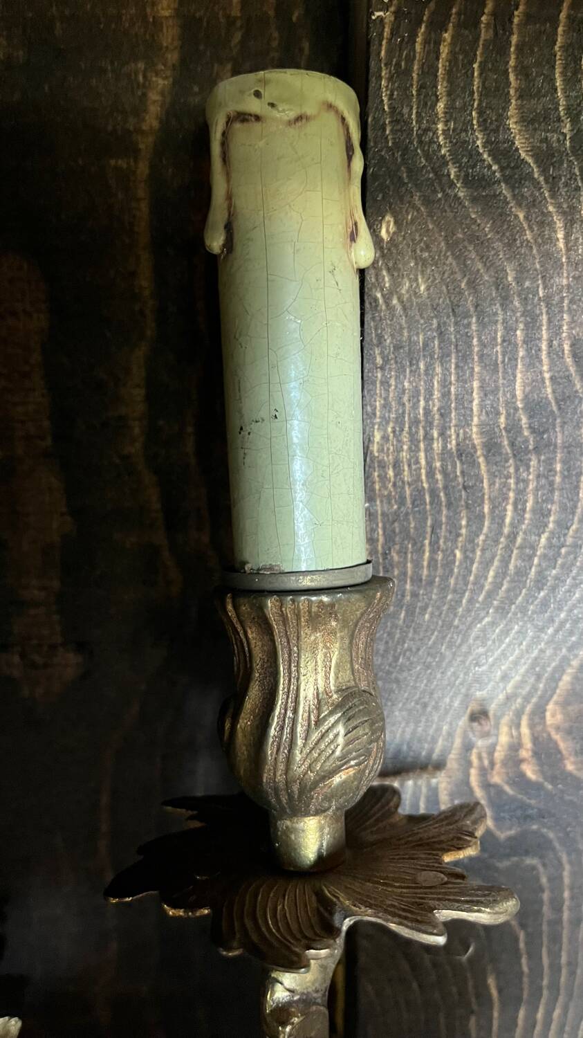 Vintage golden bronze 2-light wall light