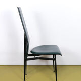 Chaise design italien Fasem S44 en cuir vert foncé