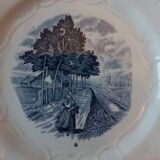 3 delft collection plates, serie hallage, moulin des loups