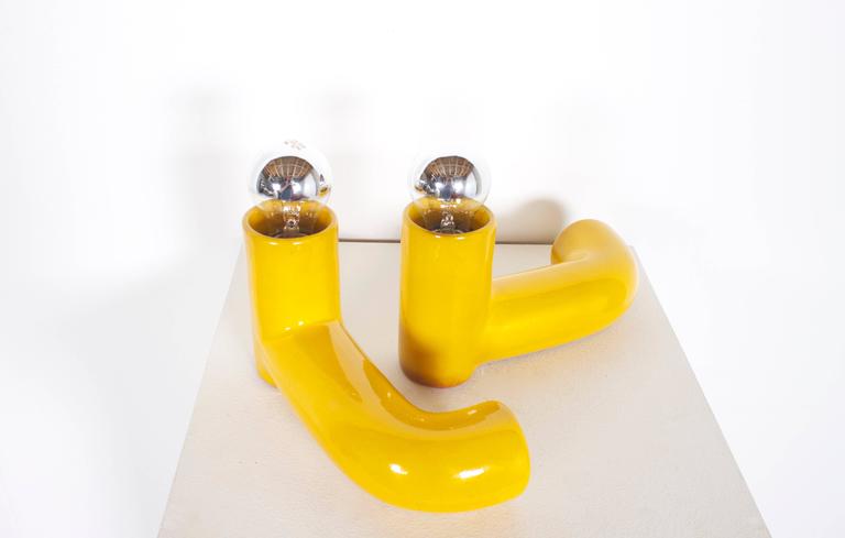 Pair of ceramic lamps