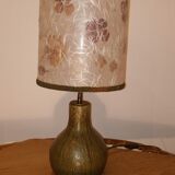 Stoneware standing lamp with dried flowers