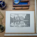 Printed in 1933, the castle of Azay-Le-Rideau, Indre-et-Loire.