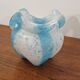 Vase en pâte de verre bleu et blanc
