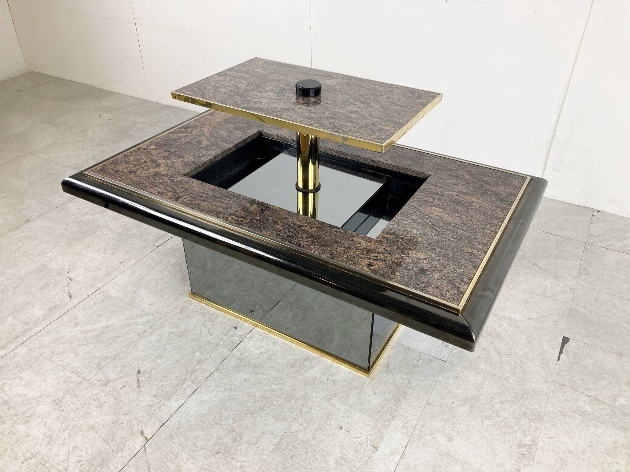 Vintage hidden bar coffee table by Fedam, 1980s