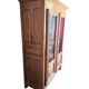 Bibliothèque vitrine ancienne en chêne massif à deux portes vitrées