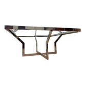 Table basse en chrome Jean Charles Maison design milieu de siècle XXL - années 1970