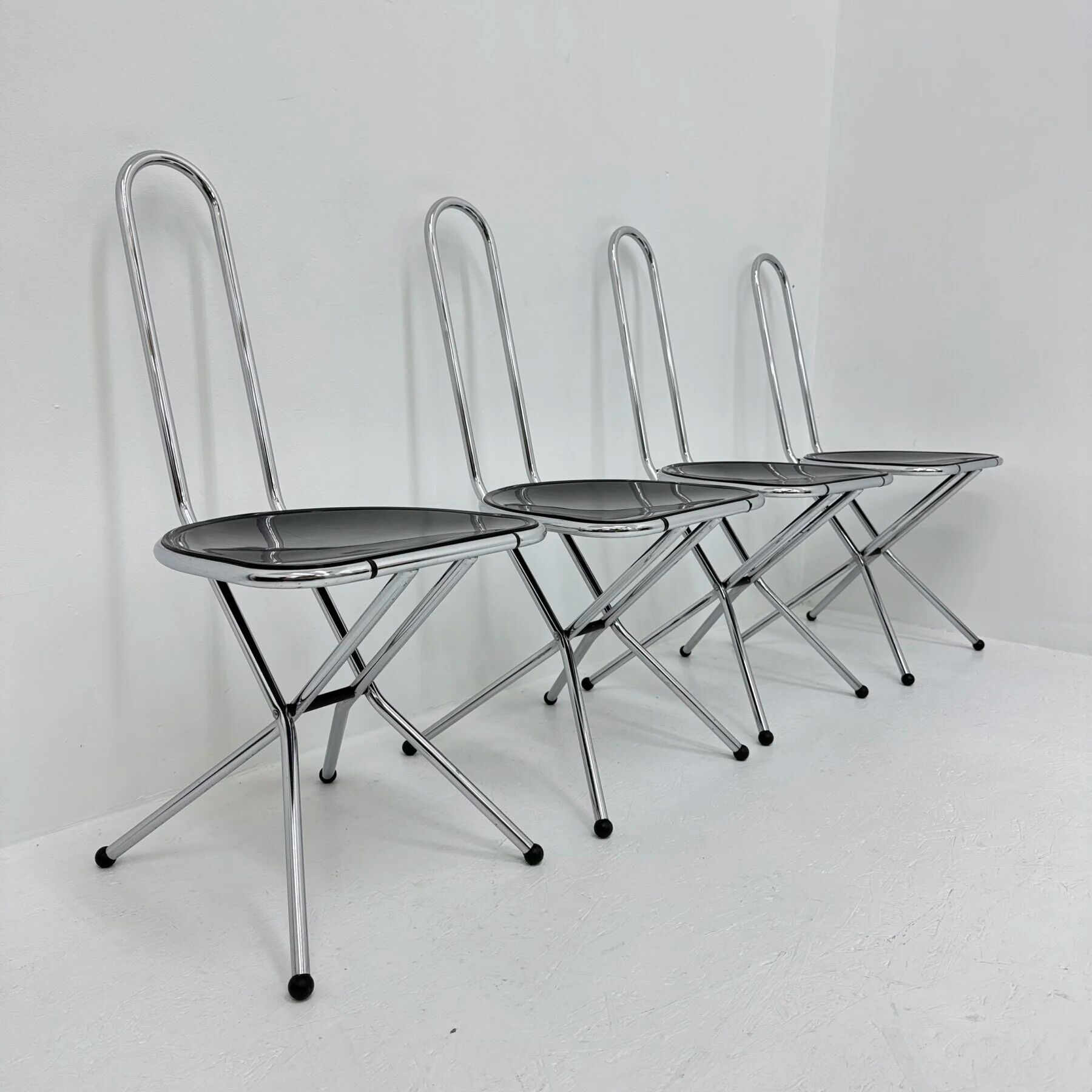 Set of 4 postmodern folding chairs by Niels Gammelgaard for Ikea, 1980s