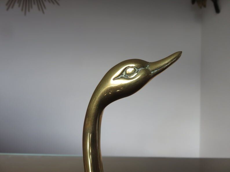 Golden brass swan 70s
