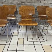 6 vintage Scandinavian chairs from the 1970s.