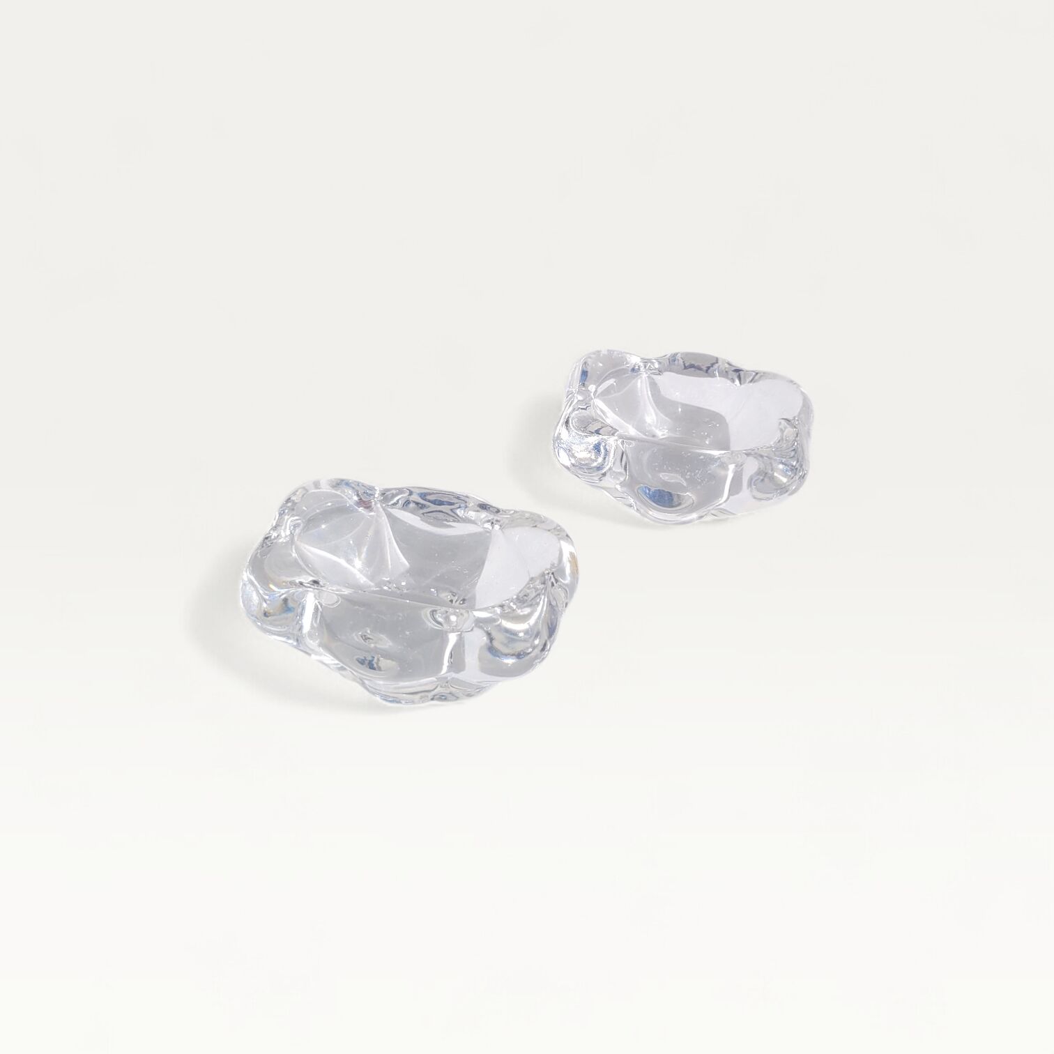Pair of Daum crystal salt cellars