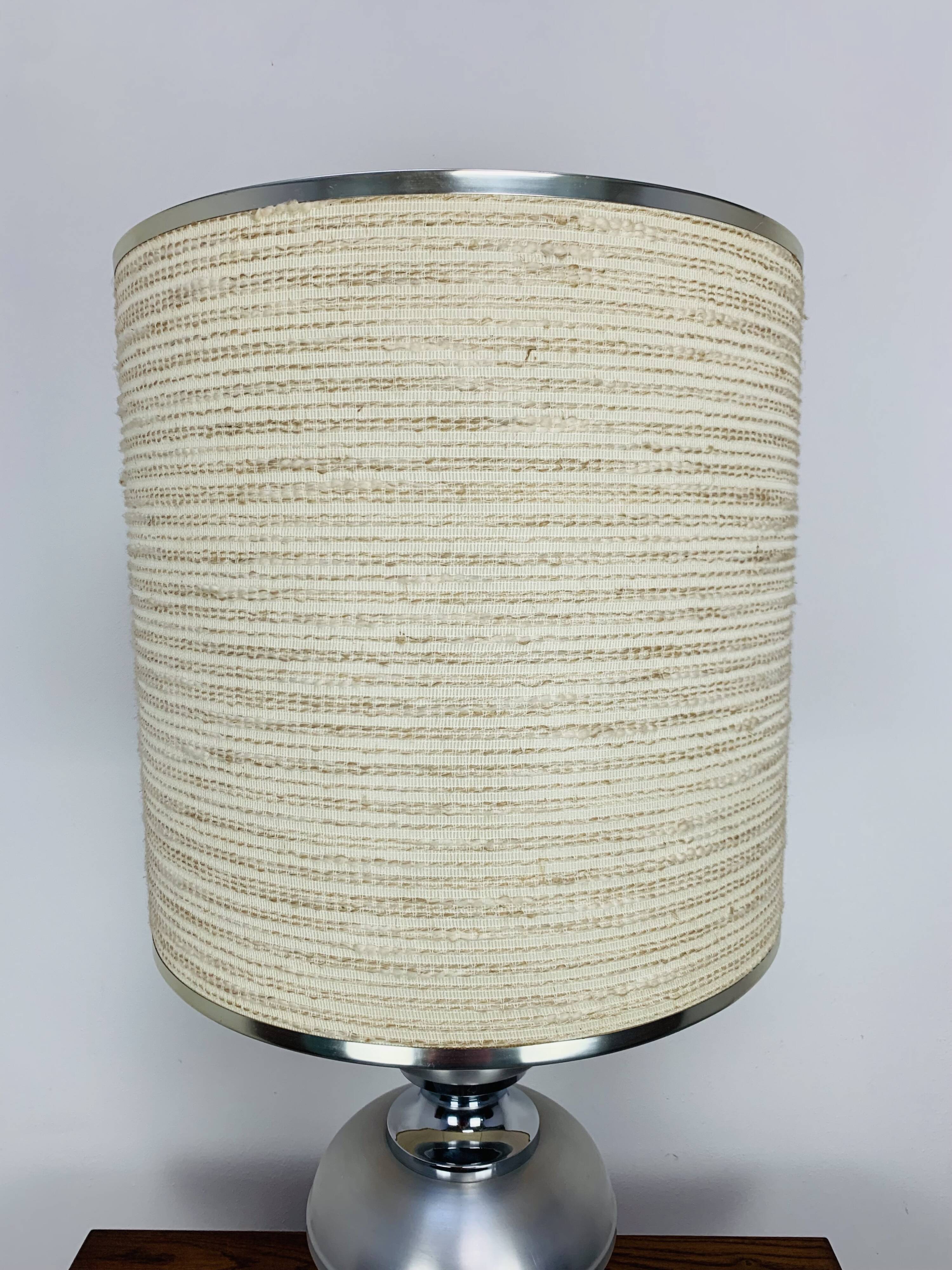 70s space age lamp, chrome and brushed aluminum