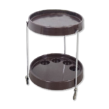 Vintage brown plastic serving with chrome