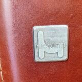 High-end brown genuine leather club armchair