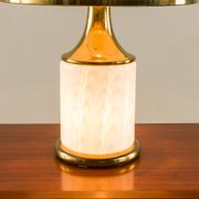 Rare Romeo Rega Murano glass and brass lamp, Italy 1980s