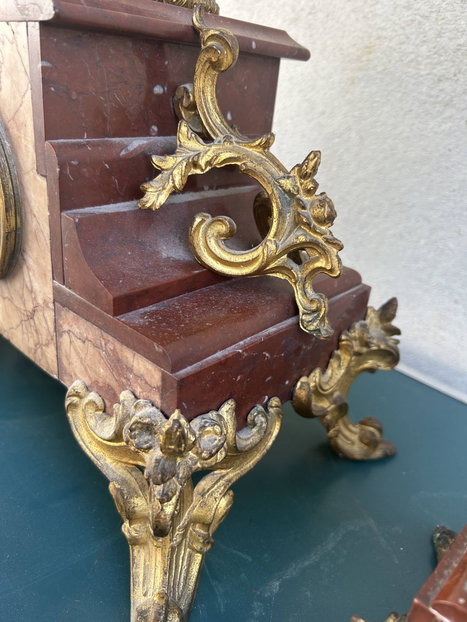 Napoleon III fireplace garniture in marble & regulus signed Auguste Moreau.