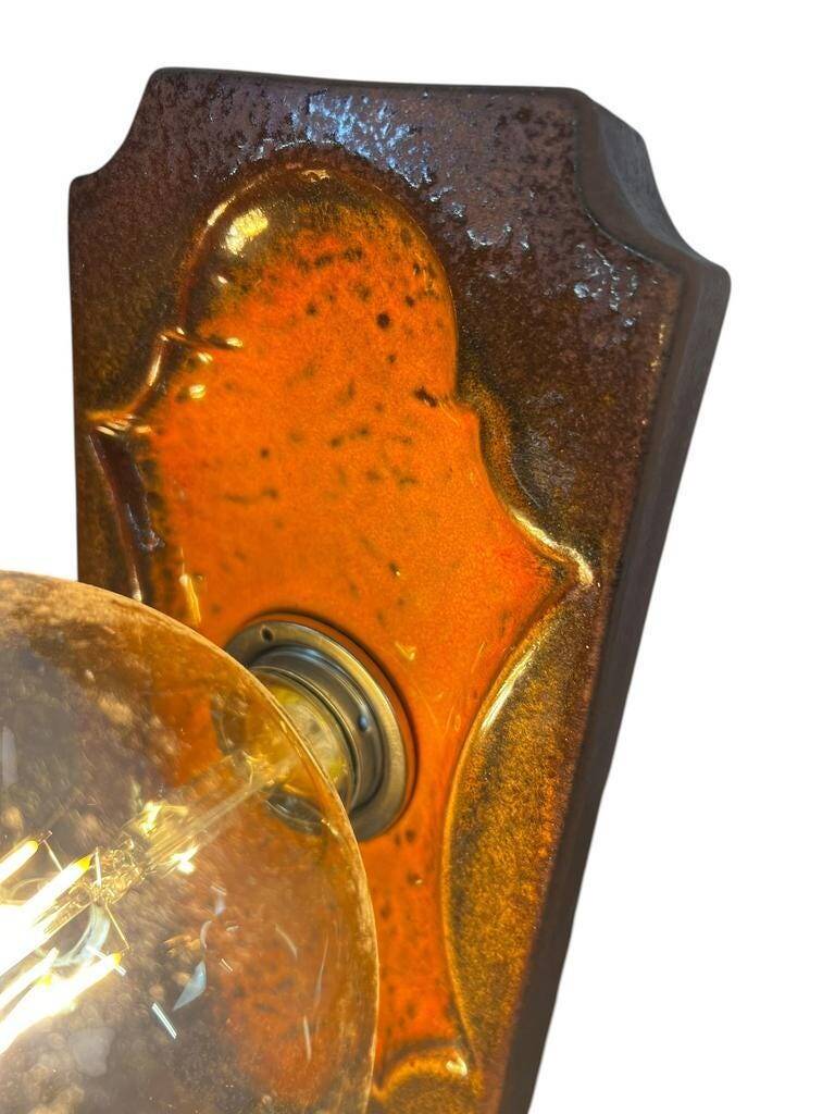 Vintage ceramic wall sconce, fat lava
