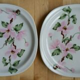 7 assiettes à dessert porcelaine fleurs roses