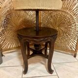 Antique Napoleon III adjustable piano stool and canvas