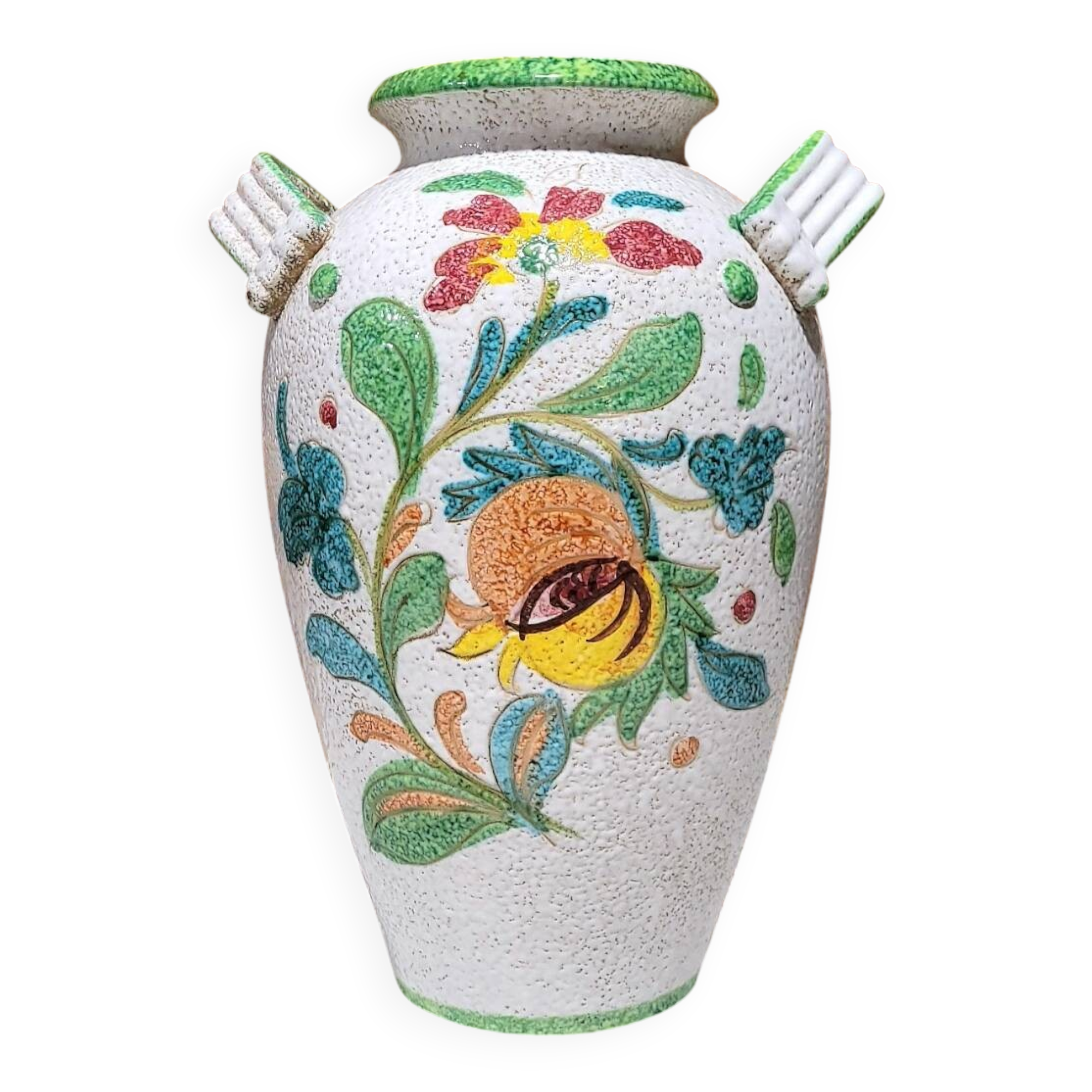 Italian ceramic circa vase Fratelli Fanciullacci Mid-century modern