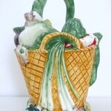 Pitcher jug goat "Vegetable basket" ceramic 1950s