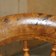 Burr yew wood swivel office chair - Windsor swivel