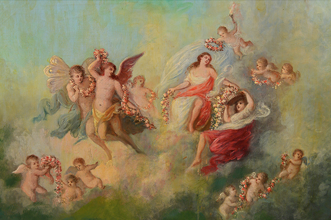 Pair of paintings Venus and Apollo