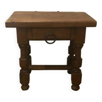 Small solid wood coffee table with drawer