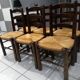 Suite of 6 brutalist straw chairs, 1940s