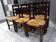 Suite de 6 chaises paille Brutaliste années 1940