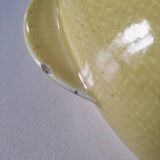 Salins Miramar lemon yellow dish – textured earthenware, 1950s–60s