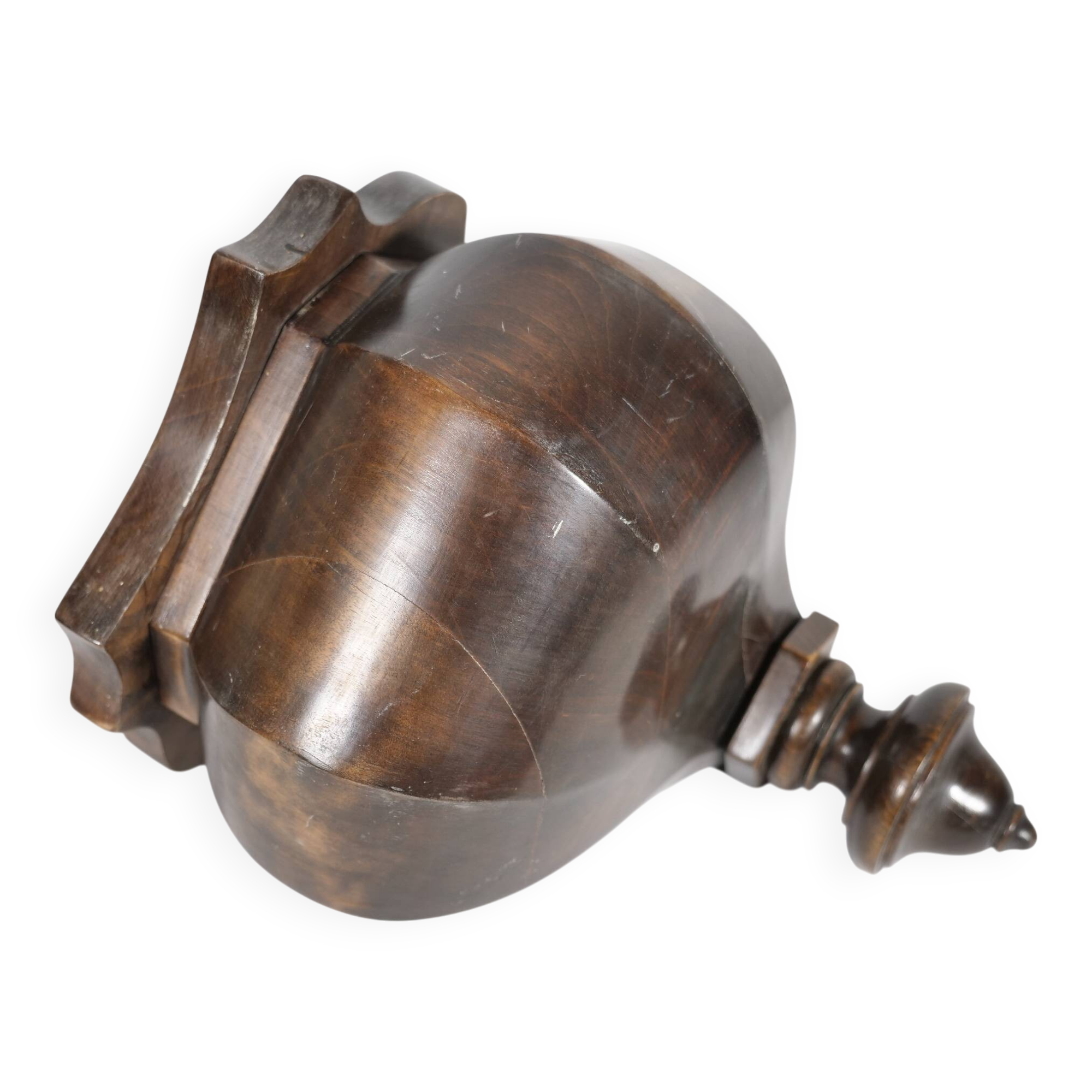 Antique Baroque Corner Shelf – Solid Walnut, 1900