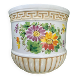 Cache pot motif peint à la main vintage