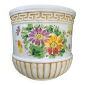 Cache pot motif peint à la main vintage
