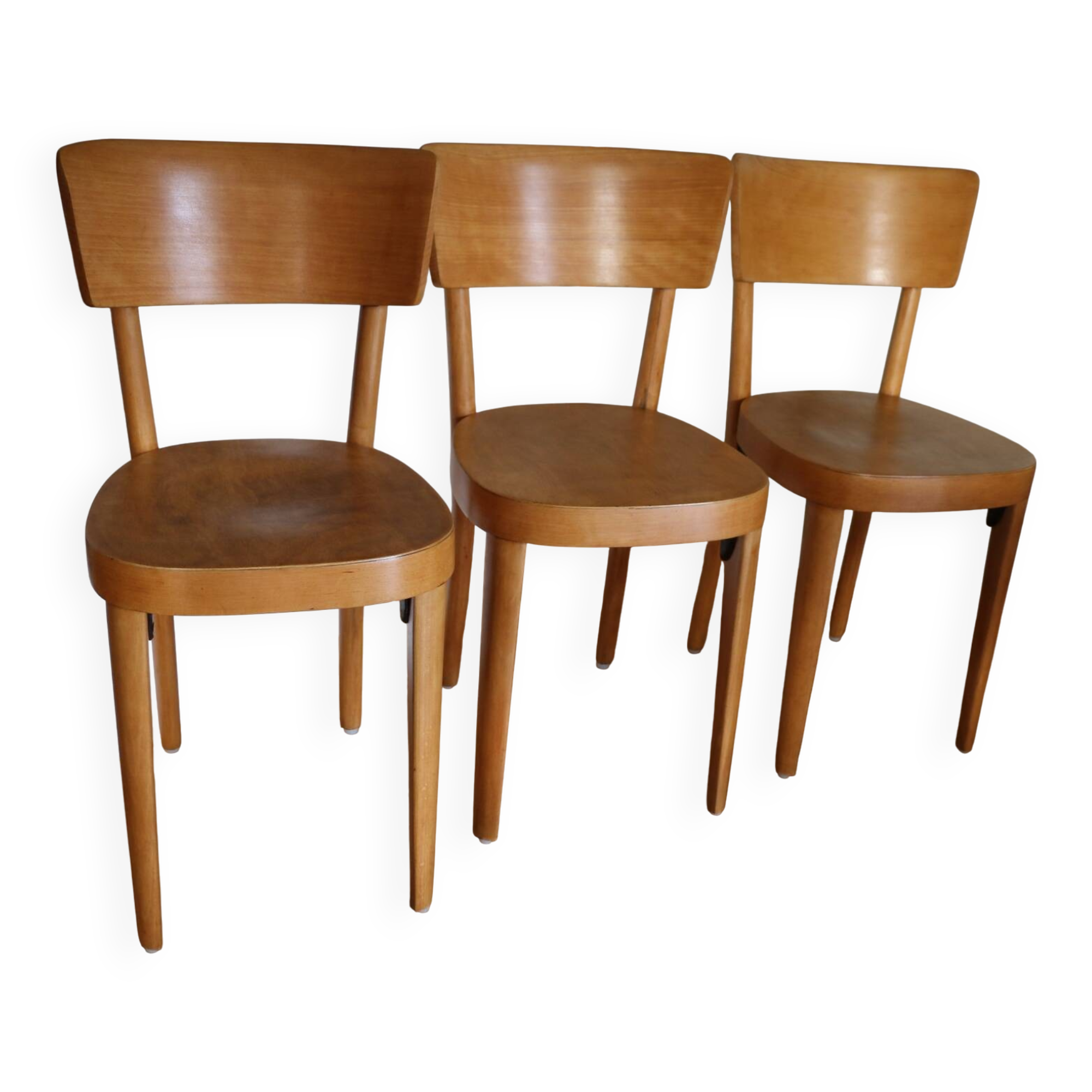 Série de 3 chaises bistrot 1950