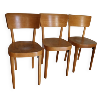 Set of 3 bistro chairs from the 1950s.