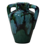 Small flamed stoneware vase