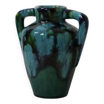 Small flamed stoneware vase