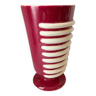 Vase St Clément bicolore, années 50