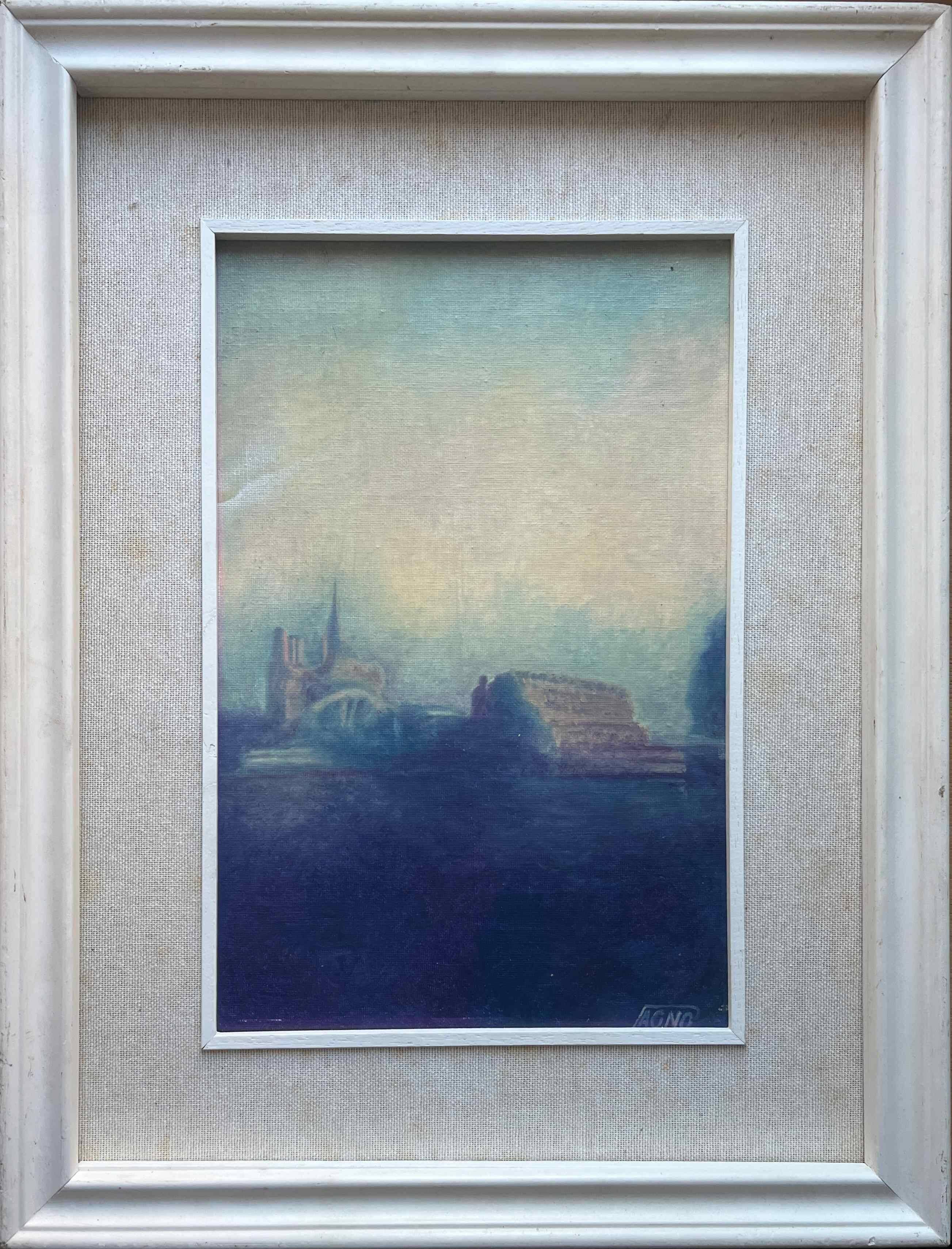 HST/P painting "Notre Dame de Paris" by Franco Pagnetti from Pesaro