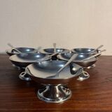 France stainless steel sorbet ice cream cup with mini fork
