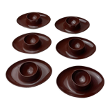 Vintage brown plastic shells 6 pieces