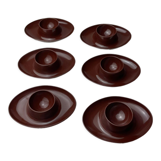 Vintage brown plastic shells 6 pieces