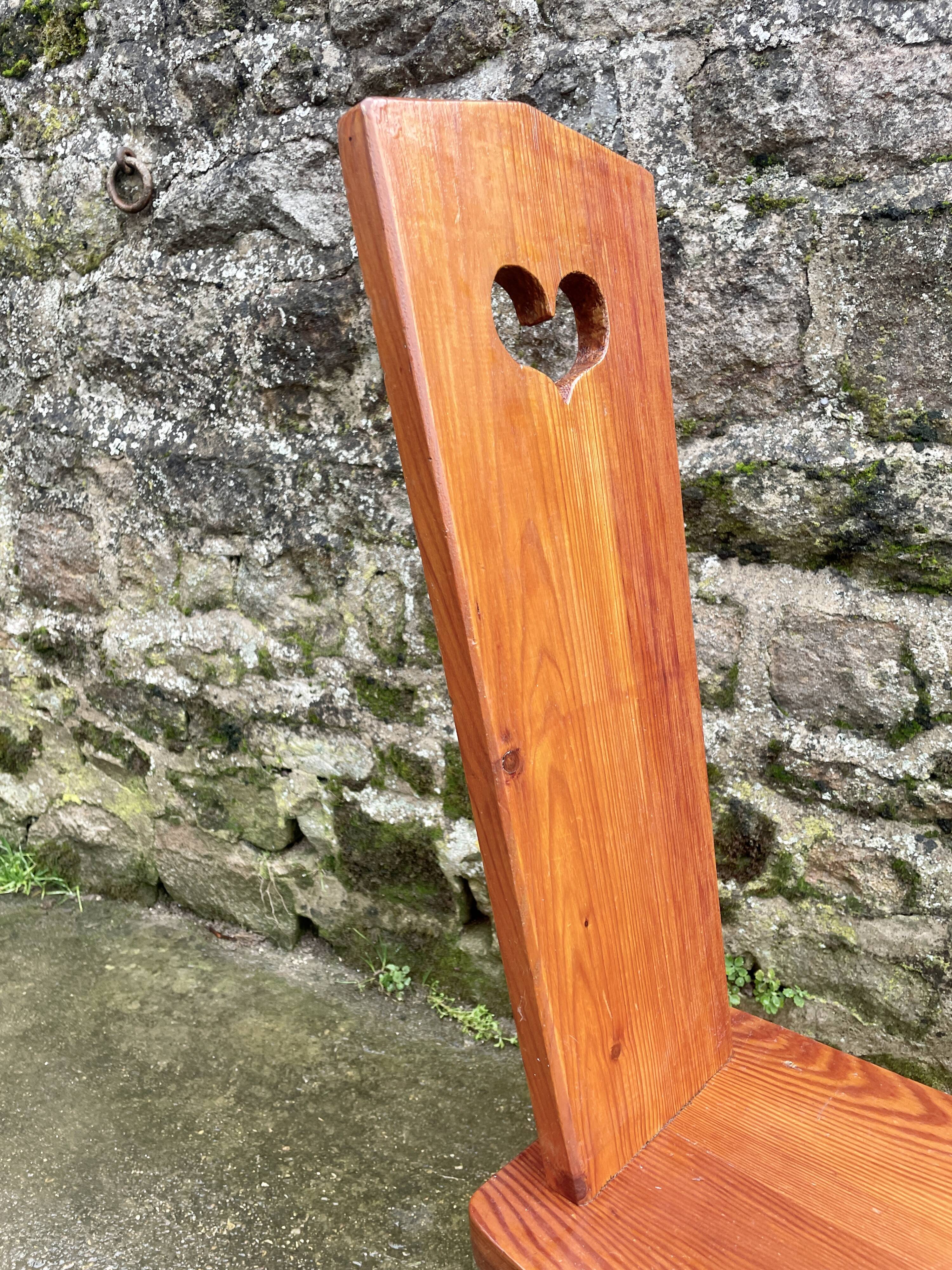 Handcrafted pine chair