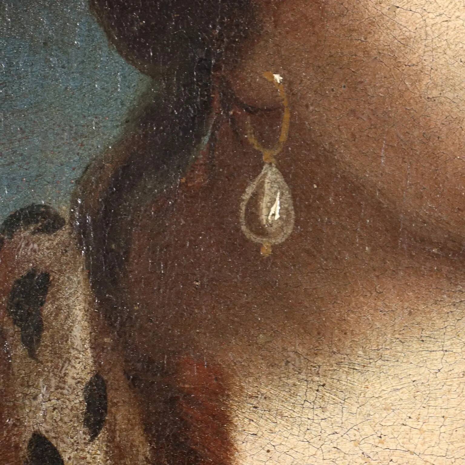 Female portrait in oil on canvas, Italy, 18th century