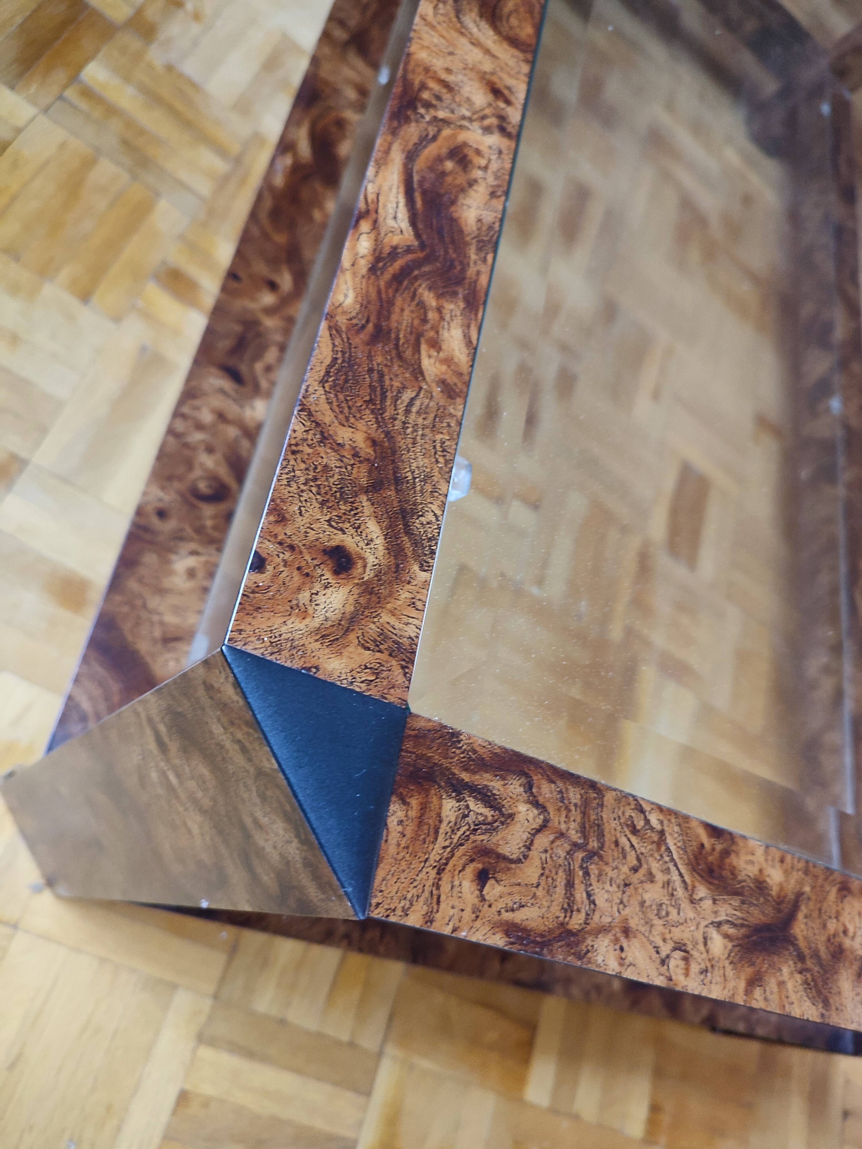 vintage elm burl coffee table