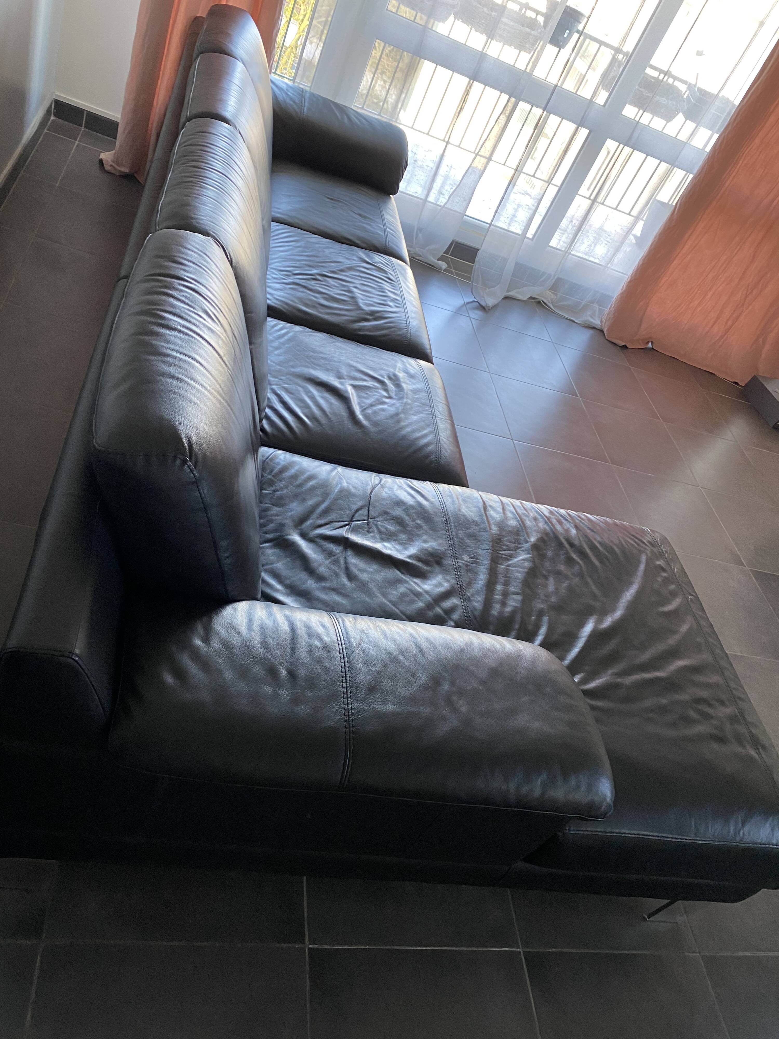 Leather corner sofa