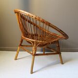 Shell vintage rattan chair