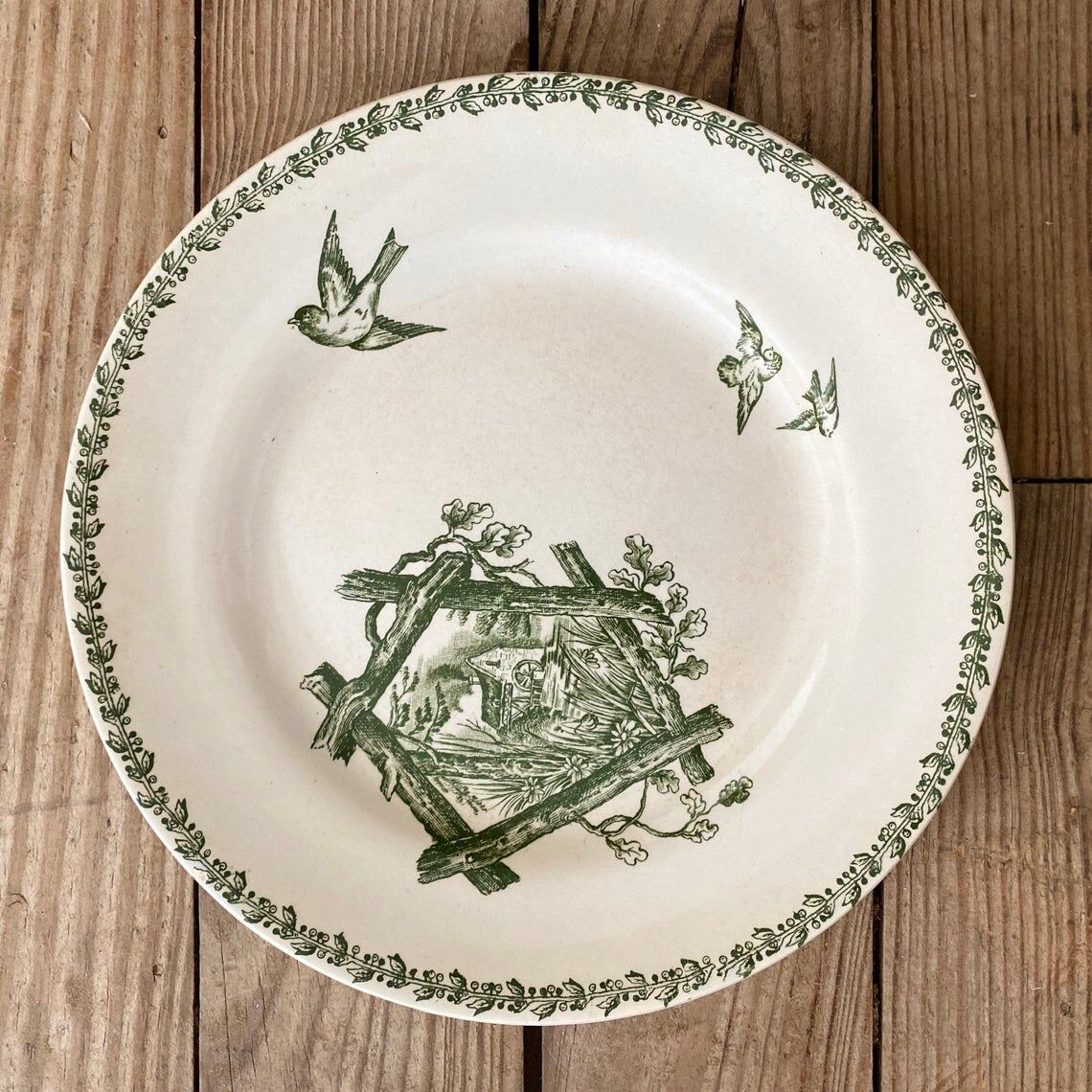 Mismatched cottage iron earth plates